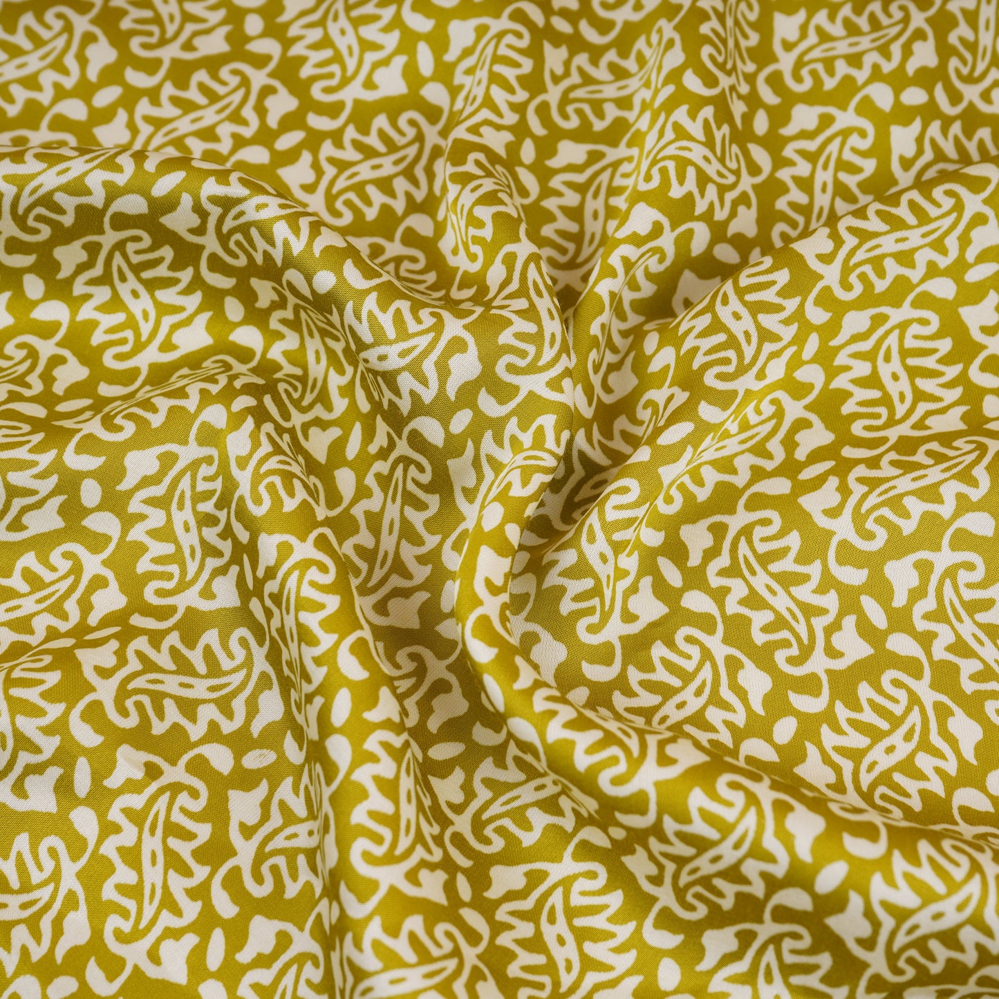 Parrot Green Bagru Print Modal Satin SN-29496