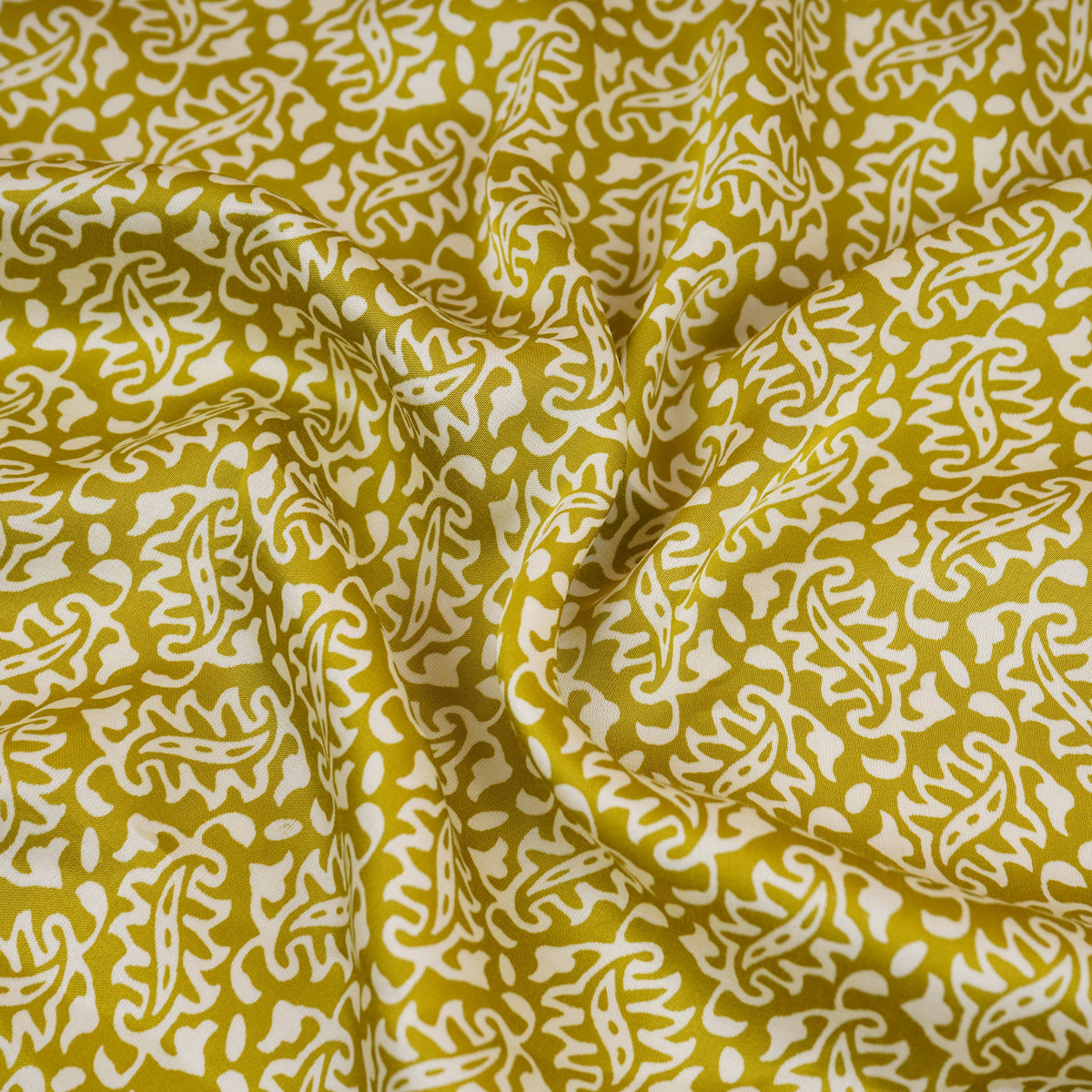 Parrot Green Bagru Print Modal Satin SN-29496 - TradeUNO