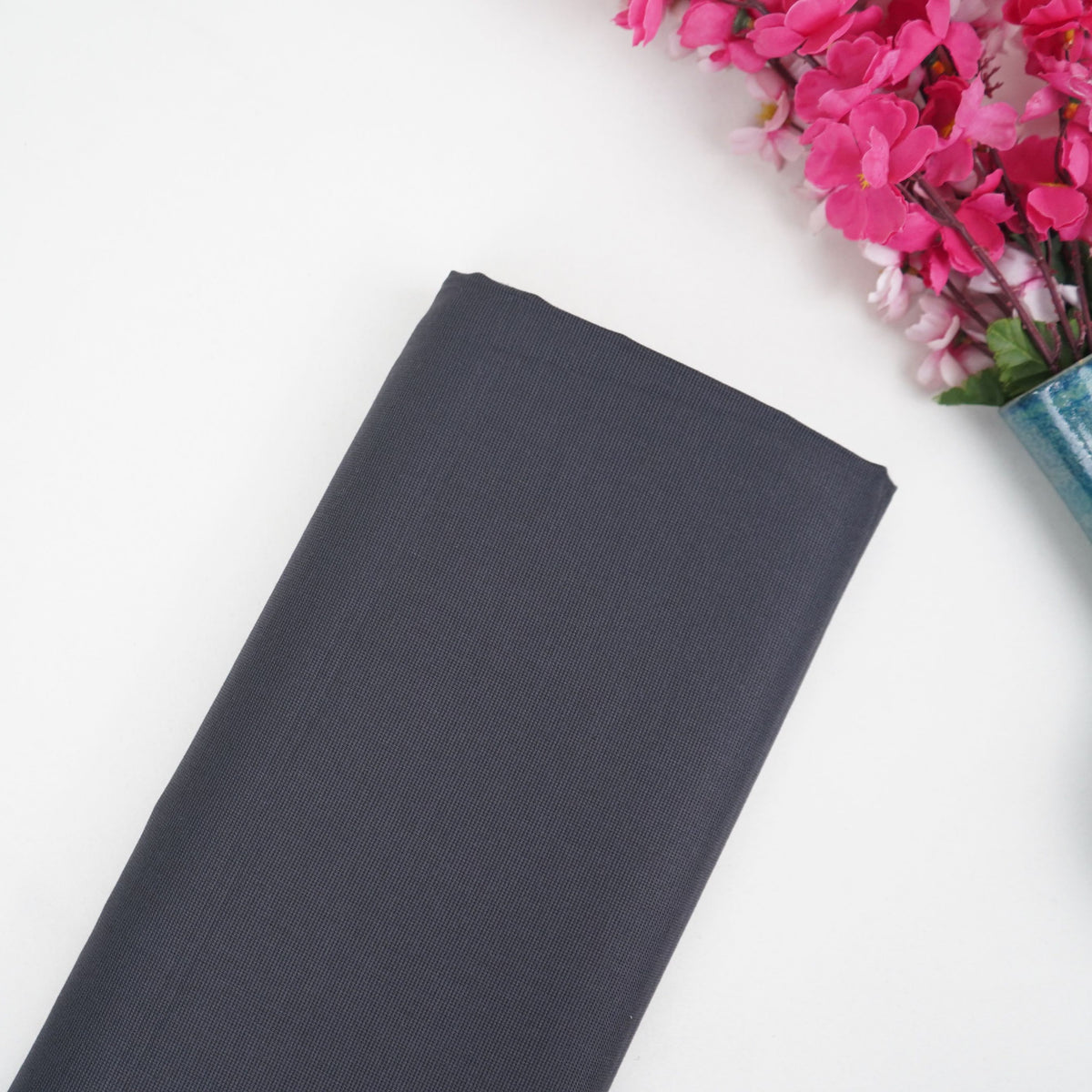 Charcoal Grey Solid Suiting Fabric ASMI-31298 - TradeUNO