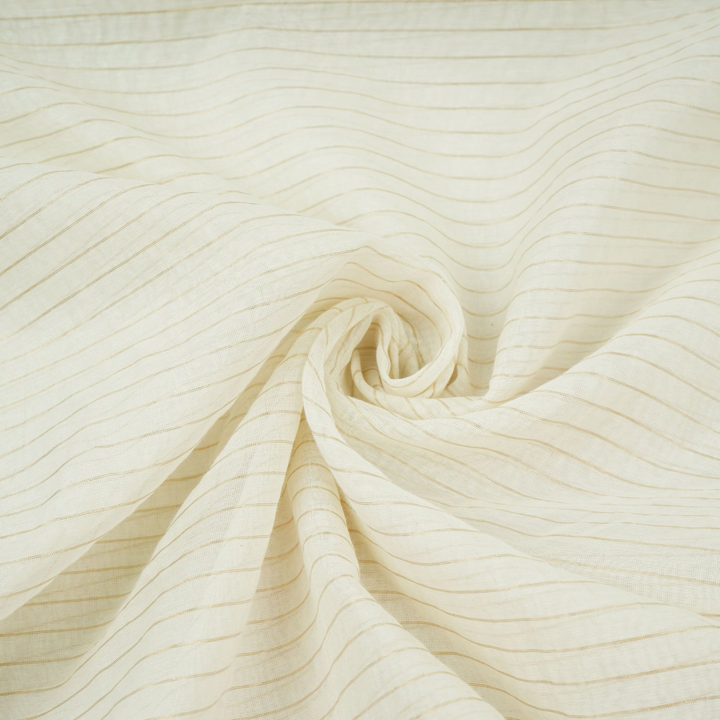 Off White Dyeable Silver Stripes Tissue Fabric AC-32449