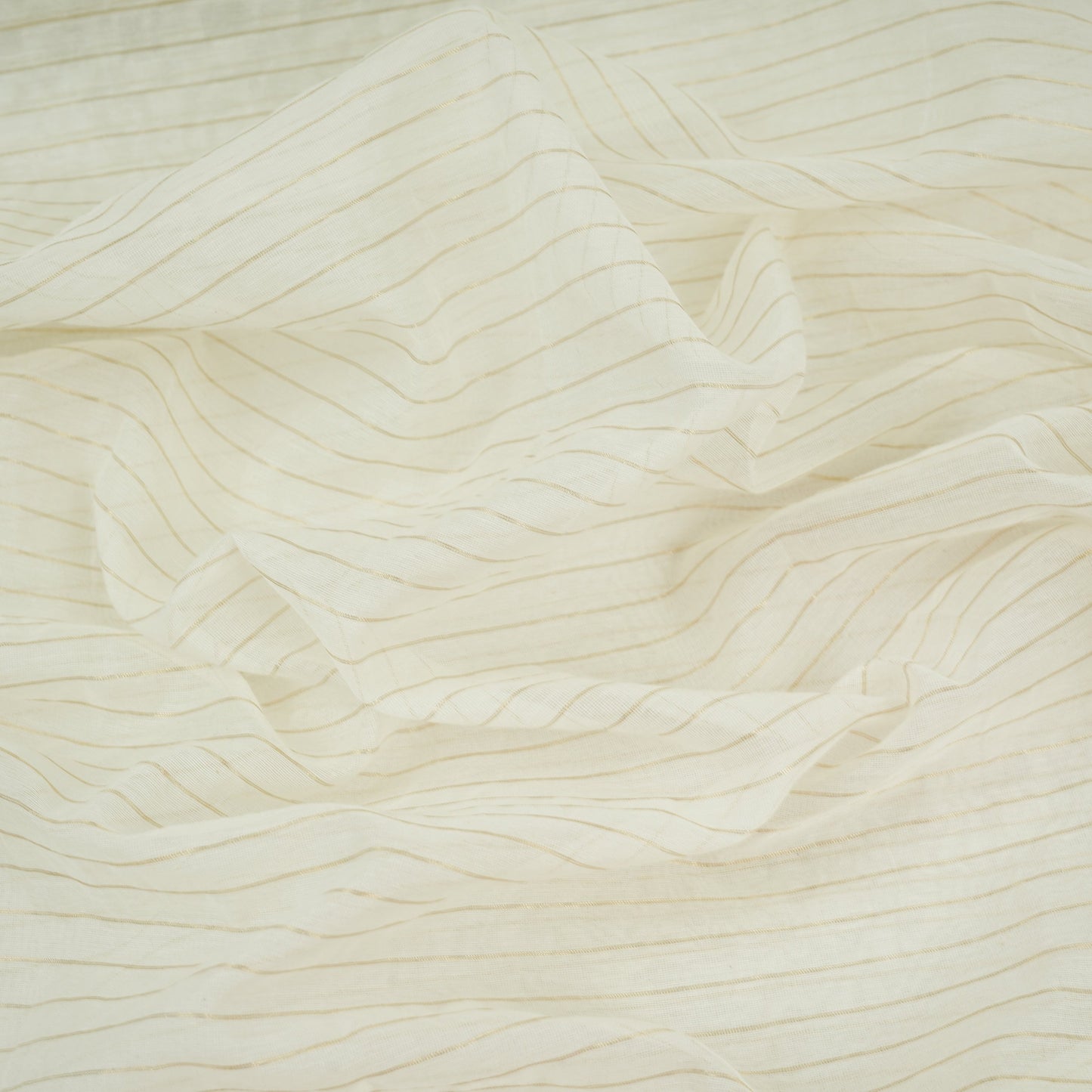 Off White Dyeable Silver Stripes Tissue Fabric AC-32449