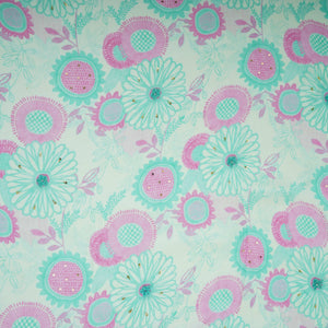 Pink With Multicolor Floral Cutdana Chinnon Fabric VF-30638 - TradeUNO