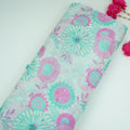 Pink With Multicolor Floral Cutdana Chinnon Fabric VF-30638