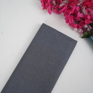 Charcoal Grey Pin Stripes Suiting Fabric ASMI-31285 - TradeUNO