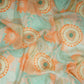 Off White With Green Pink Floral Print Chinnon Fabric VF-30663