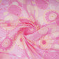 Pink & Beige Floral Hand Embroidery Chinnon Fabric VF-30658