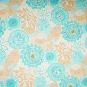 Blue & Beige Floral Hand Embroidery Chinnon Fabric VF-30659 - TradeUNO
