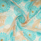 Blue & Beige Floral Hand Embroidery Chinnon Fabric VF-30659