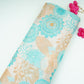 Blue & Beige Floral Hand Embroidery Chinnon Fabric VF-30659