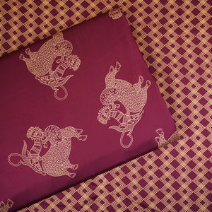 Wine Gond art Print Modal Satin SN-29519 - TradeUNO