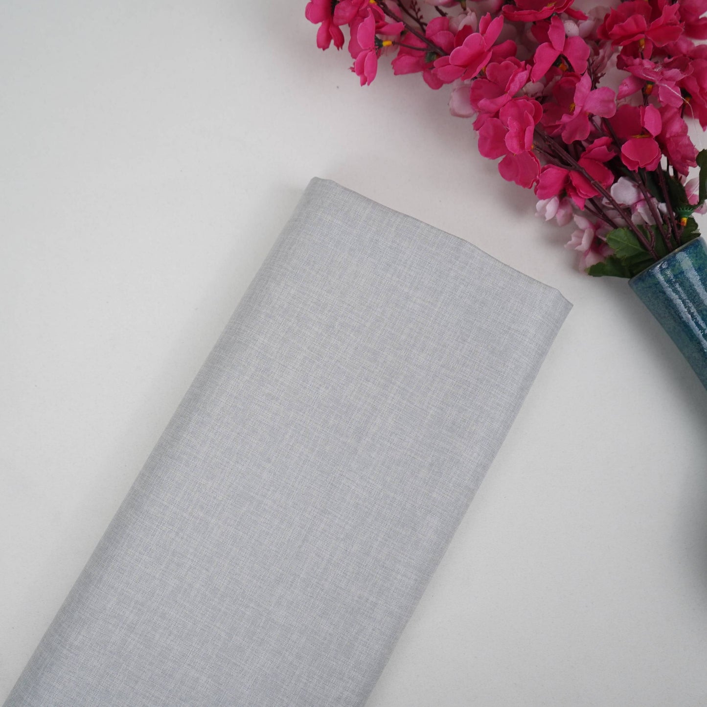 Light Grey Solid Lycra Suiting Fabric ASMI-31301