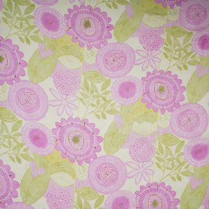 Off White With Lavender Floral Print Chinnon Fabric VF-30662 - TradeUNO