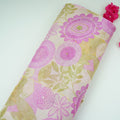 Off White With Lavender Floral Print Chinnon Fabric VF-30662