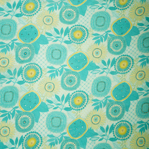 Teal Blue With Multicolor Floral Cutdana Chinnon Fabric VF-30640 - TradeUNO