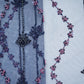 Navy Blue Beads Embroidery Premium Net Fabric 18803