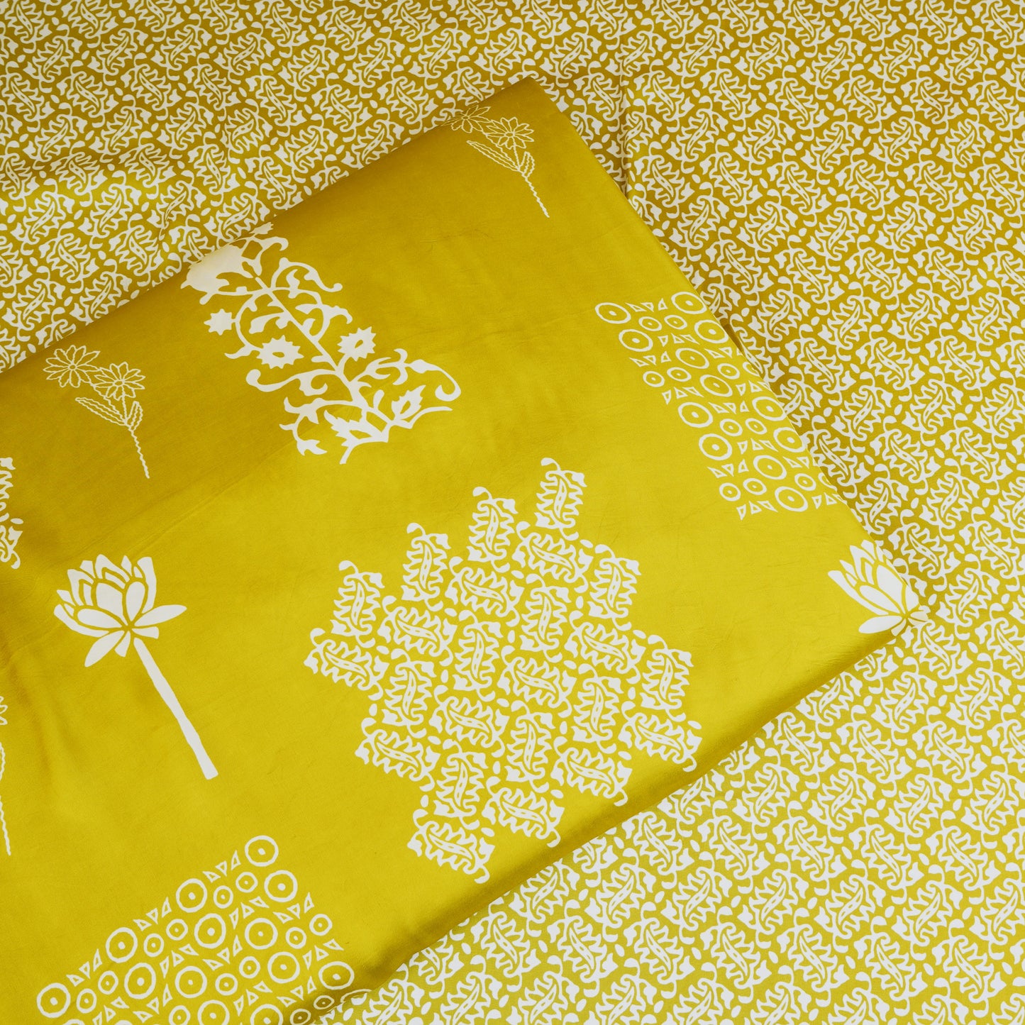 Parrot Green Bagru Print Modal Satin SN-29496