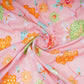 Dusty Pink floral embroidery Mul Chanderi Fabric GTS-31130