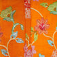 Mustard Yellow floral embroidery Mul Chanderi Fabric GTS-31131