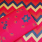 Magenta Pink with Multicolor Chervon Print Modal Satin SN-29509