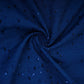 Blue Cutdana Embroidery Denim Fabric TF-30599