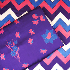 Purple Floral Print Modal Satin SN-29523 - TradeUNO