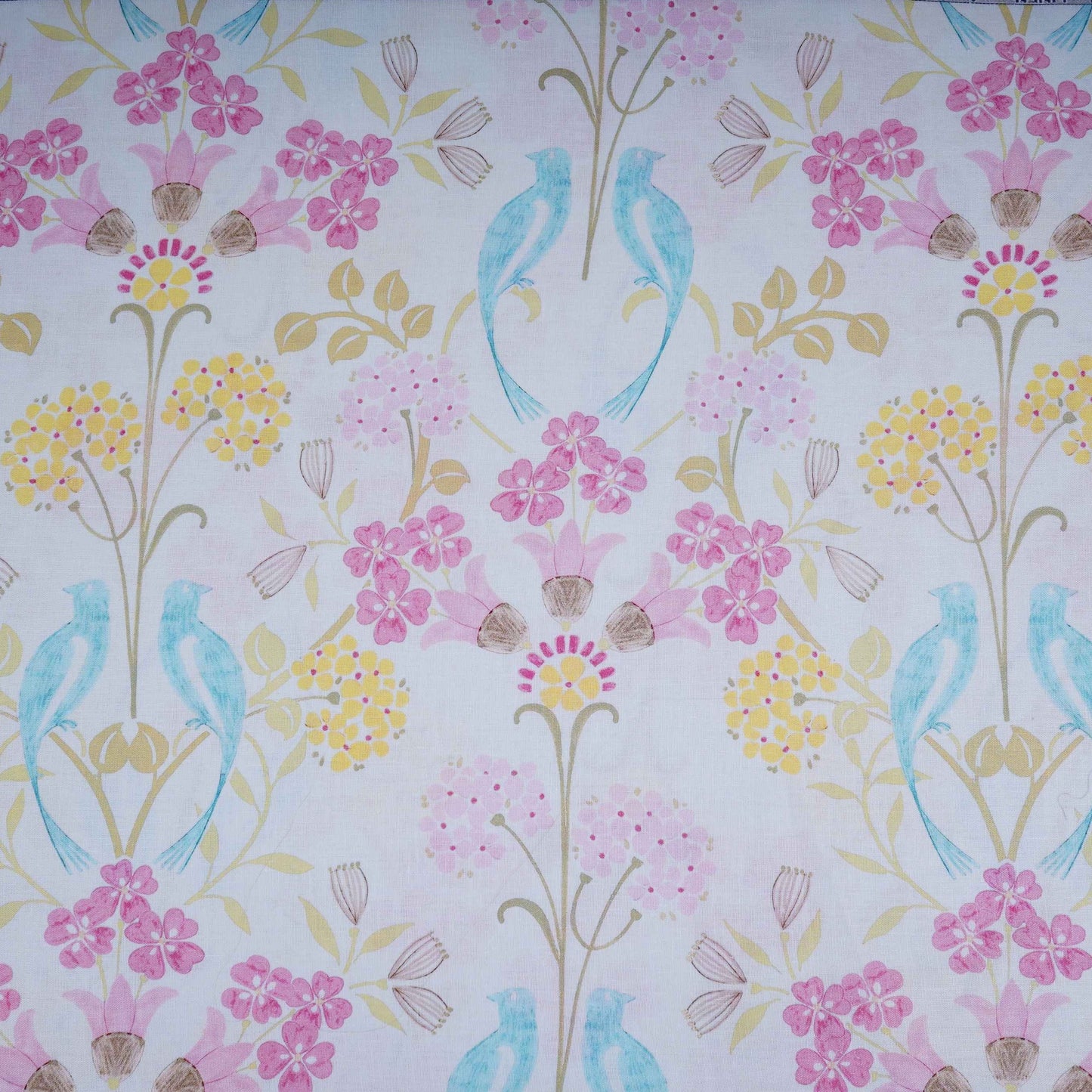 Sage Green Tropical Floral print 40s Pure Linen Fabric VF-31352