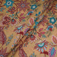 Olive Green with Multicolor Kalamkari print Pure Linen Fabric GTS-31330