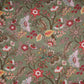 Mehendi Green with Multicolor Kalamkari print Pure Linen Fabric GTS-31331