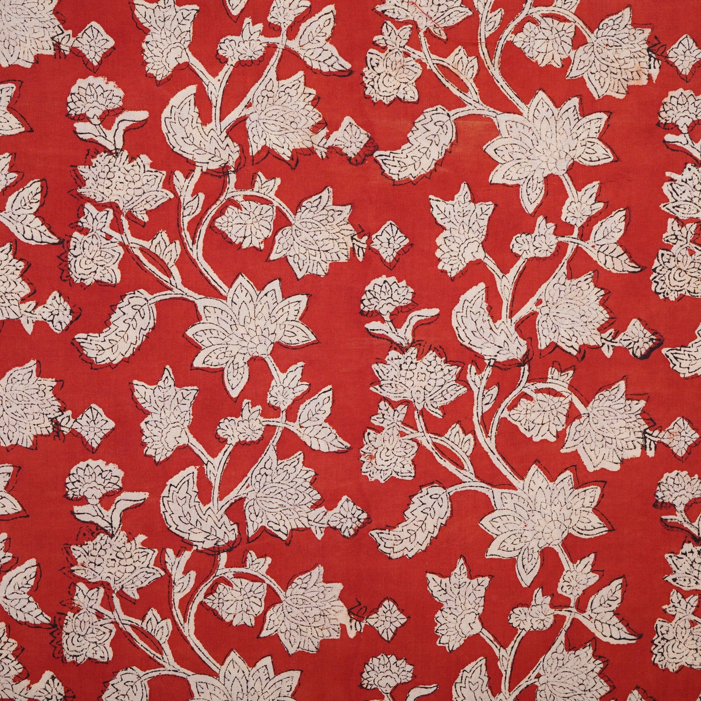 Red Floral Print Cotton Fabric AFI-29596