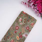 Mehendi Green with Multicolor Kalamkari print Pure Linen Fabric GTS-31331
