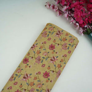 Pista Green floral print Pure Linen Fabric GTS-31335 - TradeUNO