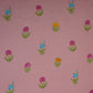 Pink Floral Print Muslin Fabric GTS-30934
