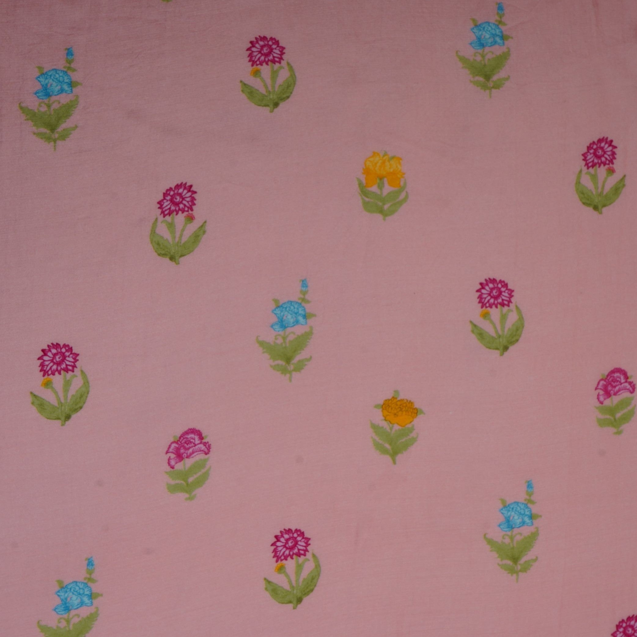 Pink Floral Print Muslin Fabric GTS-30934 - TradeUNO