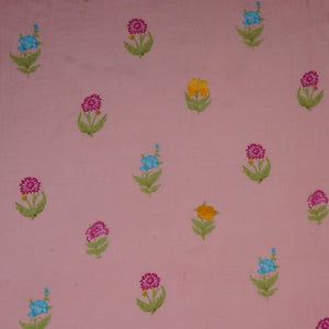 Pink Floral Print Muslin Fabric GTS-30934 - TradeUNO
