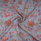 Ice Blue Chintz floral print Pure Linen Fabric GTS-31334