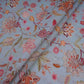 Ice Blue Chintz floral print Pure Linen Fabric GTS-31334