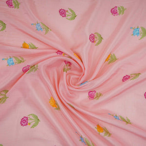 Pink Floral Print Muslin Fabric GTS-30934 - TradeUNO