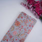 Ice Blue Chintz floral print Pure Linen Fabric GTS-31334