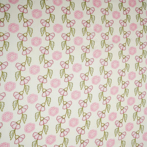 Ivory Floral Print Muslin Fabric GTS-30951 - TradeUNO
