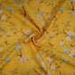 Yellow floral print Pure Linen Fabric GTS-31339