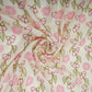 Ivory Floral Print Muslin Fabric GTS-30951