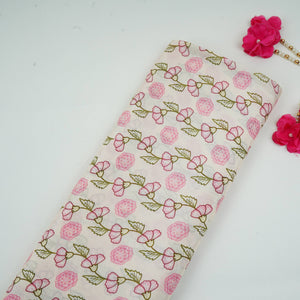 Ivory Floral Print Muslin Fabric GTS-30951 - TradeUNO