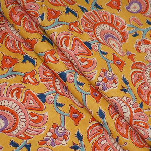 Yellow floral print Cotton Fabric AFI-29559 - TradeUNO