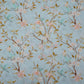 Ice Blue floral print Pure Linen Fabric GTS-31340