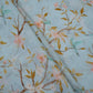 Ice Blue floral print Pure Linen Fabric GTS-31340