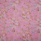 Blush Pink floral print Pure Linen Fabric GTS-31337