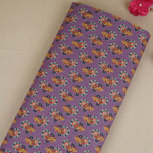 Purple Floral Print Cotton Fabric AFI-29549 - TradeUNO