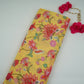 Pale Yellow Mughal Floral Print Muslin Fabric GTS-30942