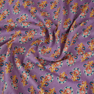 Purple Floral Print Cotton Fabric AFI-29549 - TradeUNO
