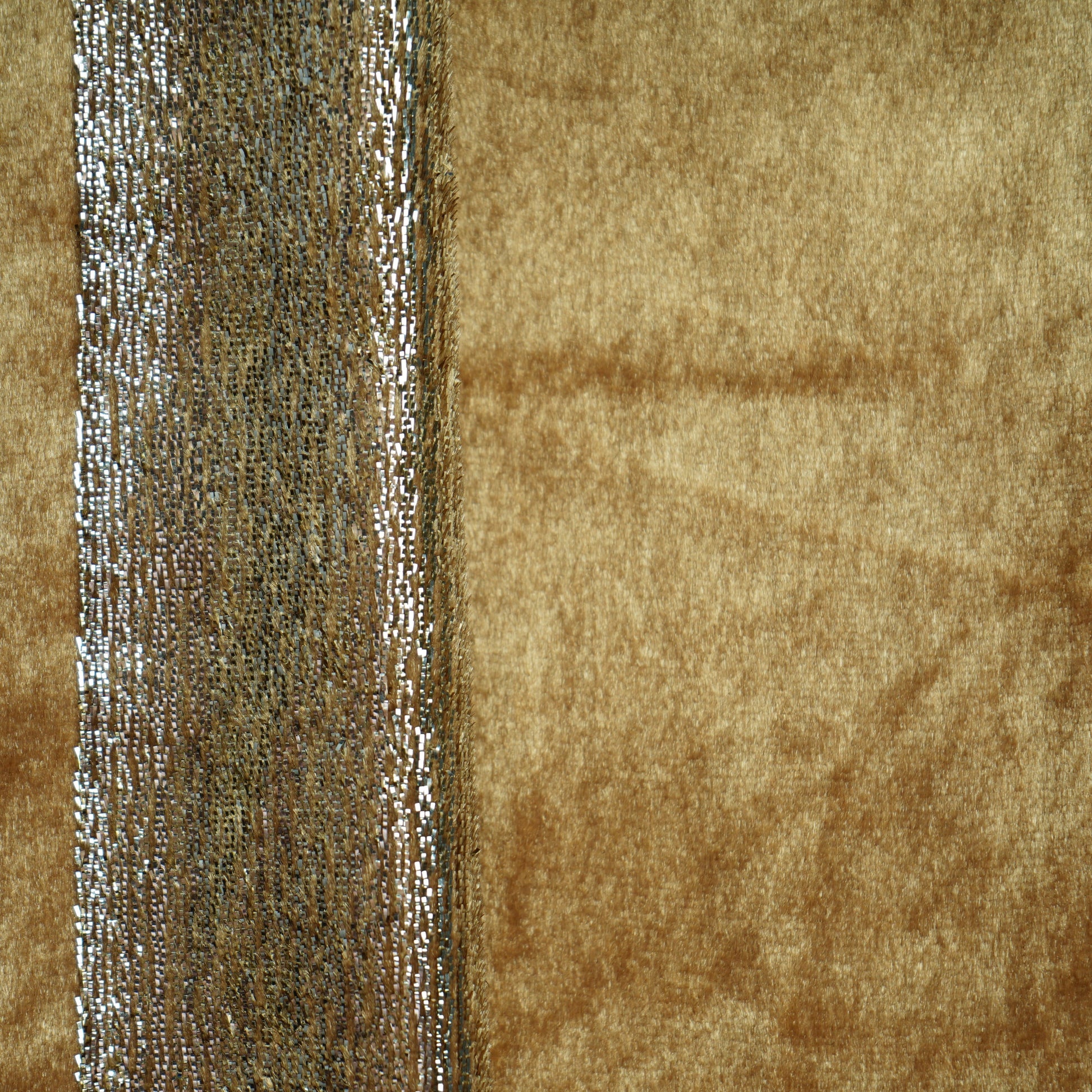 Beige Metalic Stripes Valvet Fabric 18797